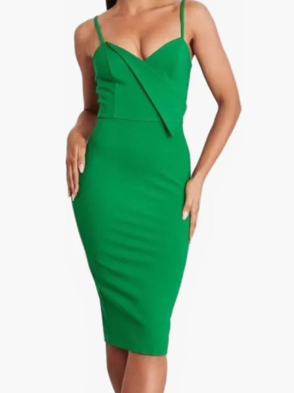 Lavish Alice Sleeveless Ponte Sheath Dress in Green